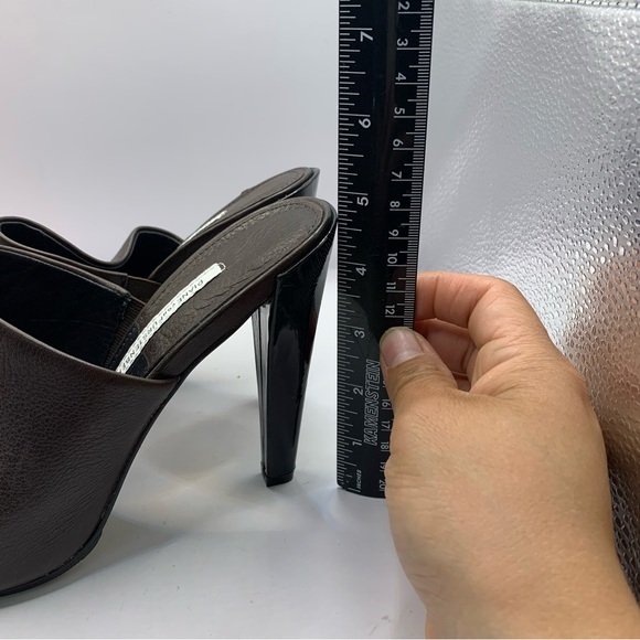 Diane Von Furstenberg heels flip flop open toe Women's Brown  9M Made in Italy - Picture 3 of 8